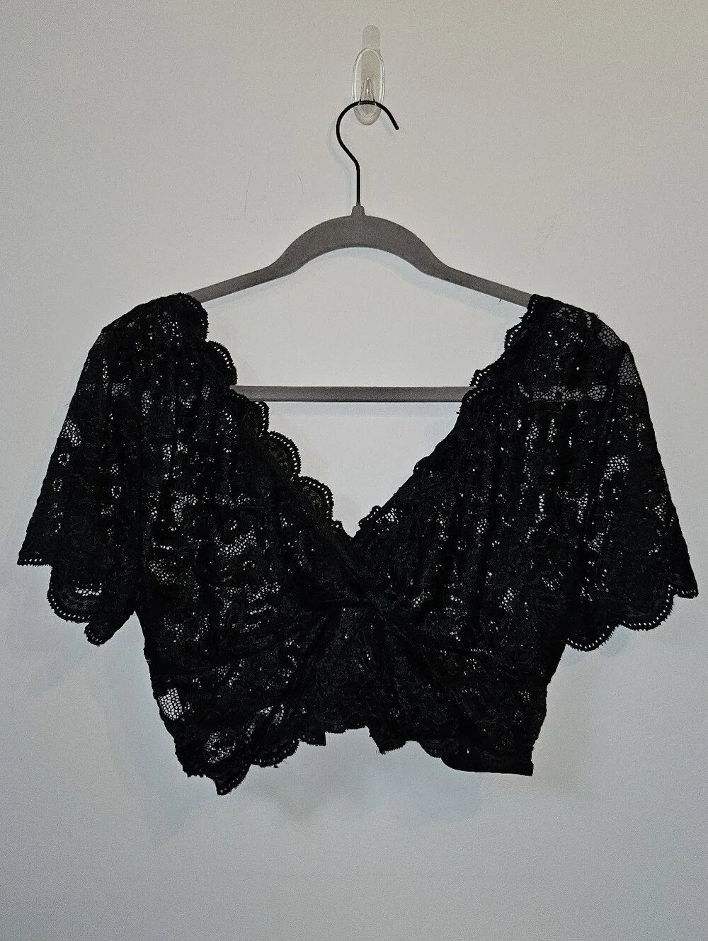 Black Lacey Short Cardigan Medium/Large